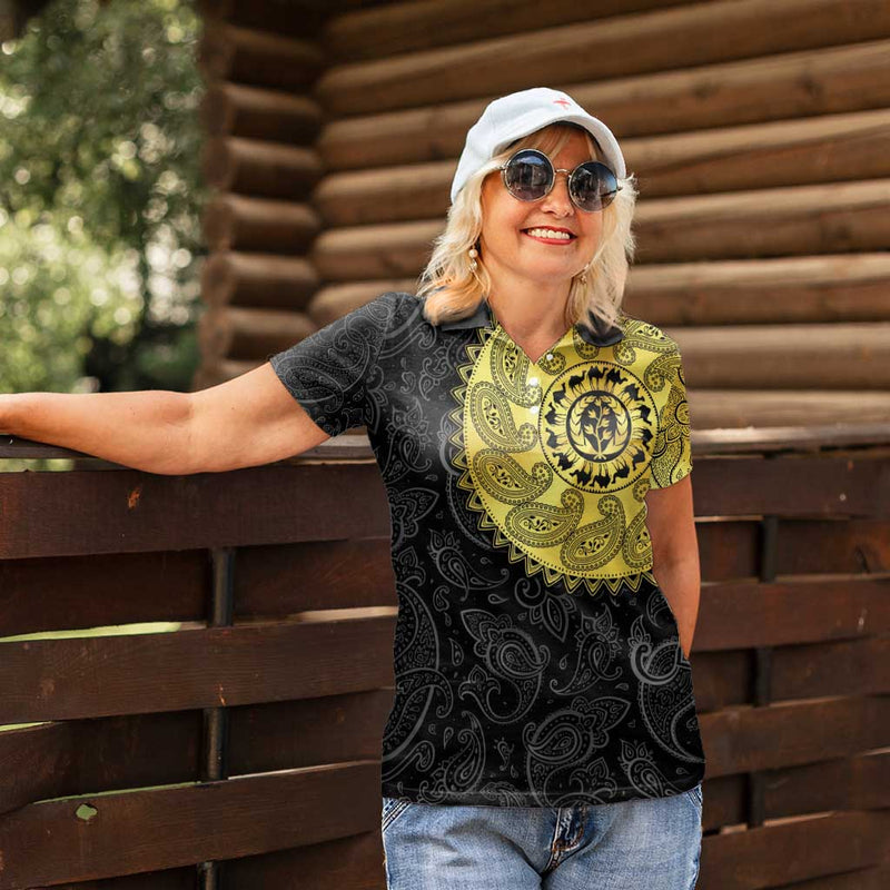 Eritrea African Tribal Mix Paisley Pattern Women Polo Shirt