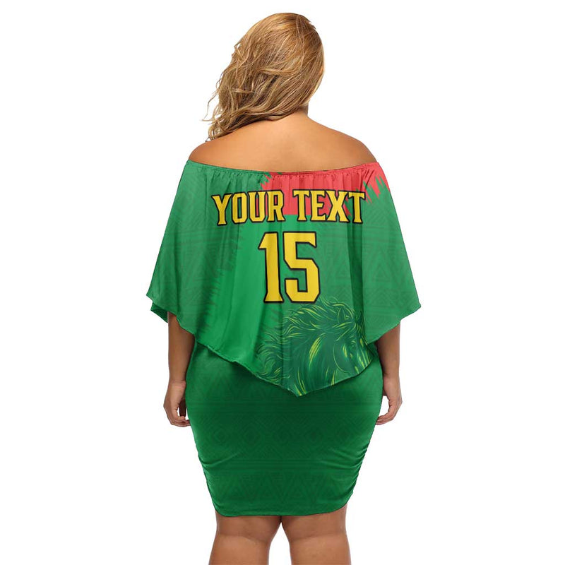 Custom Burkina Faso Football Go Les Etalons Off Shoulder Short Dress
