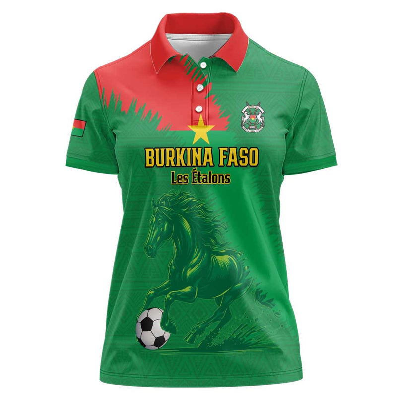 Custom Burkina Faso Football Go Les Etalons Women Polo Shirt