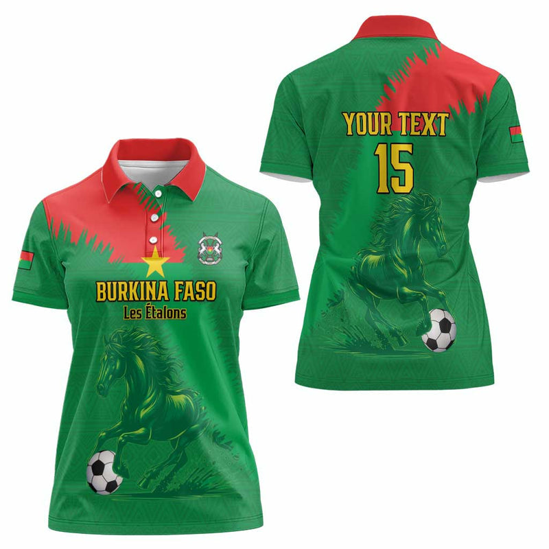 Custom Burkina Faso Football Go Les Etalons Women Polo Shirt
