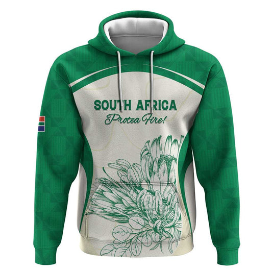 Custom South Africa Cricket Protea Fire Hoodie