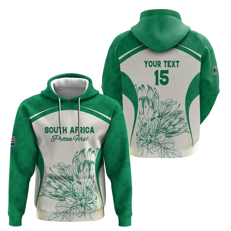 Custom South Africa Cricket Protea Fire Hoodie
