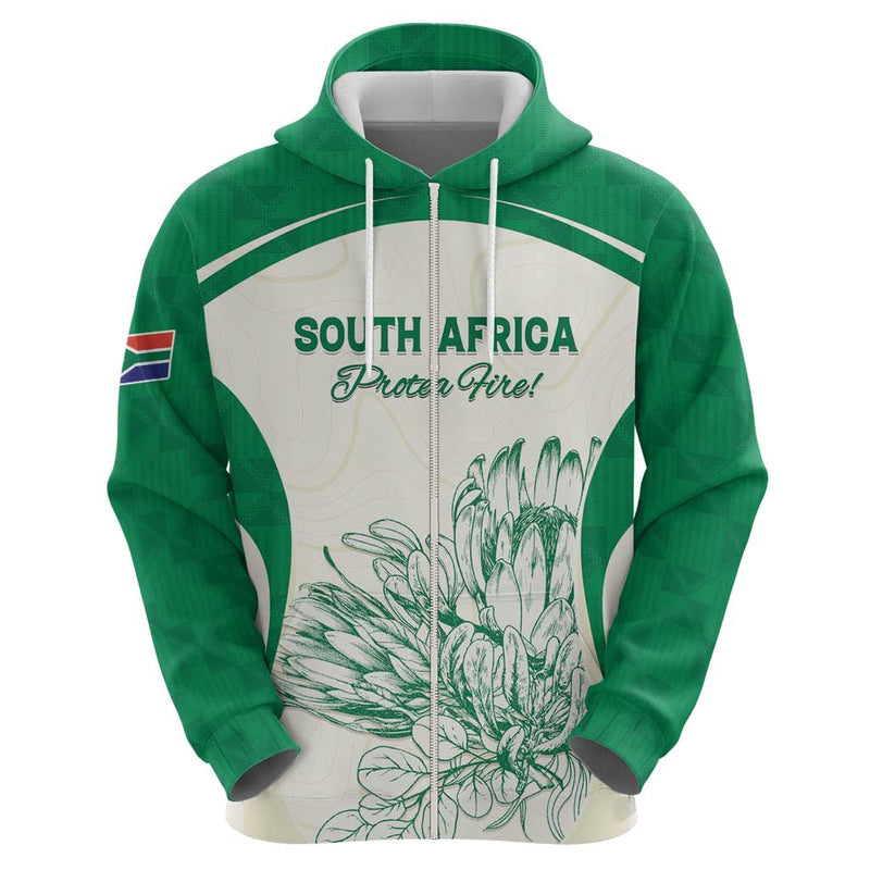 Custom South Africa Cricket Protea Fire Hoodie