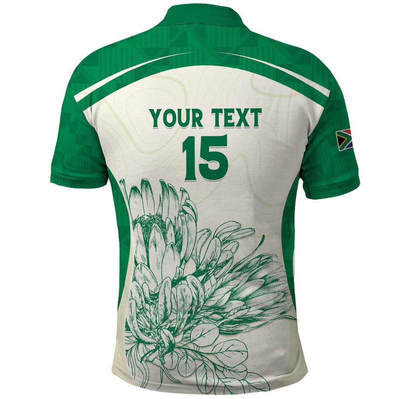 Custom South Africa Cricket Protea Fire Polo Shirt