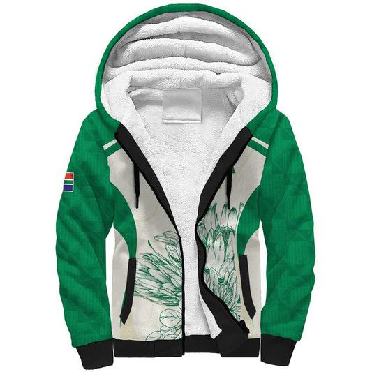 Custom South Africa Cricket Protea Fire Sherpa Hoodie
