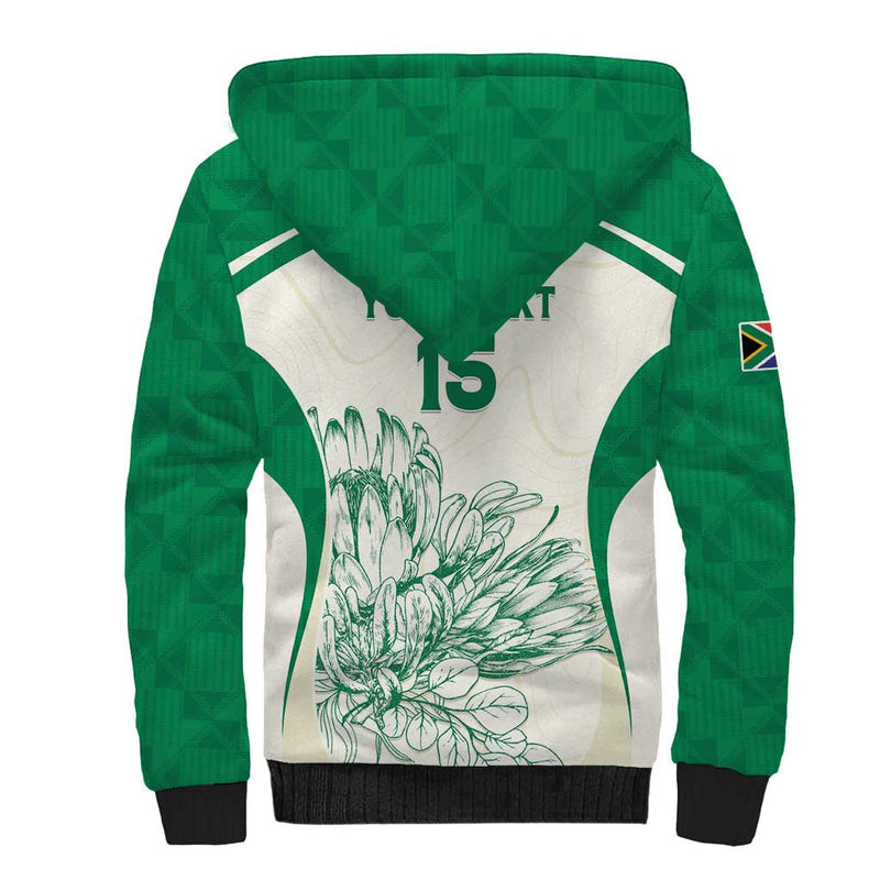 Custom South Africa Cricket Protea Fire Sherpa Hoodie
