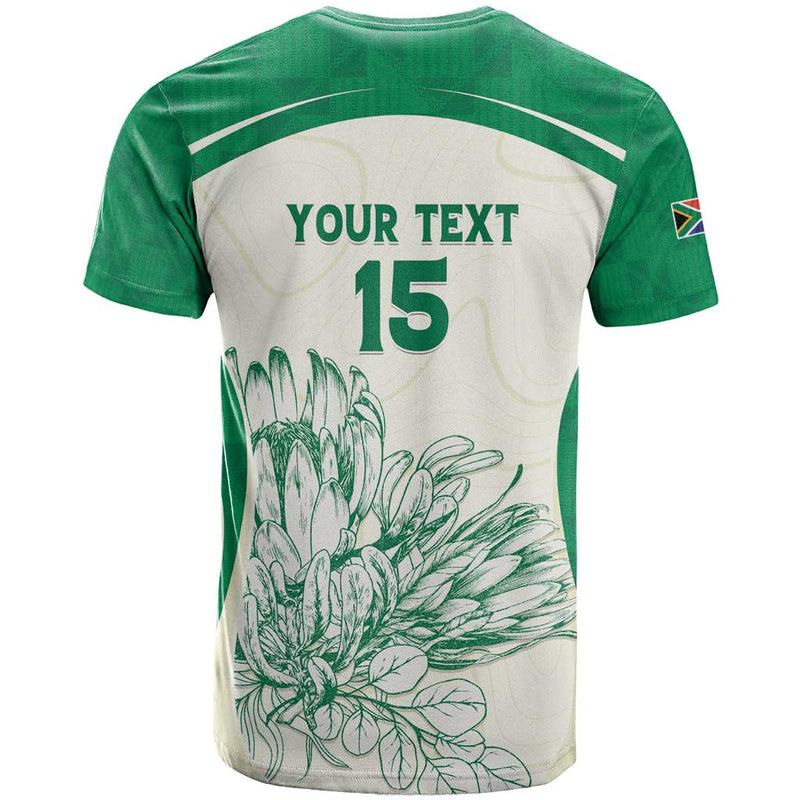 Custom South Africa Cricket Protea Fire T Shirt