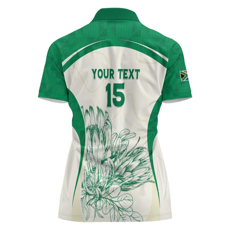 Custom South Africa Cricket Protea Fire Women Polo Shirt