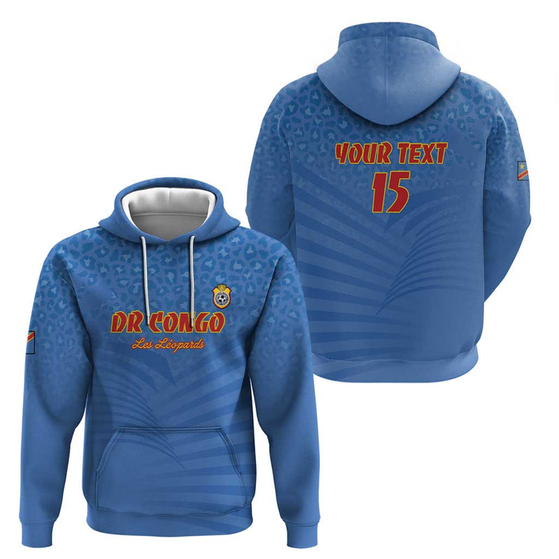 Custom DR Congo Football Hoodie Come On Les Léopards