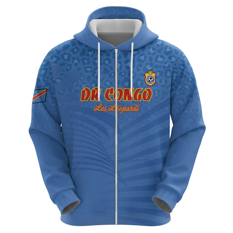 Custom DR Congo Football Hoodie Come On Les Léopards