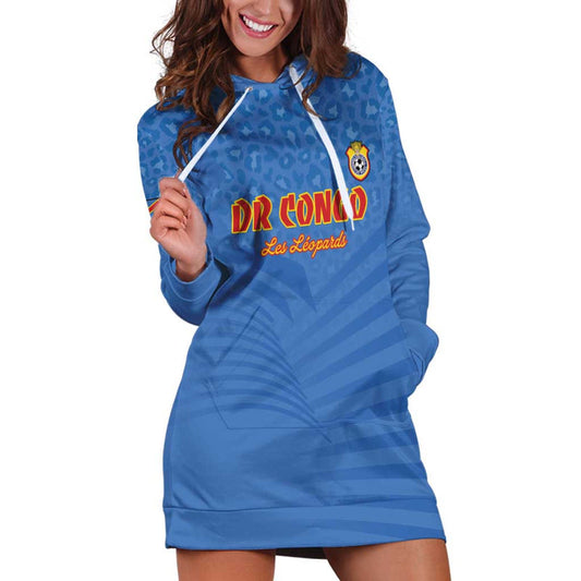 Custom DR Congo Football Come On Les Léopards Hoodie Dress