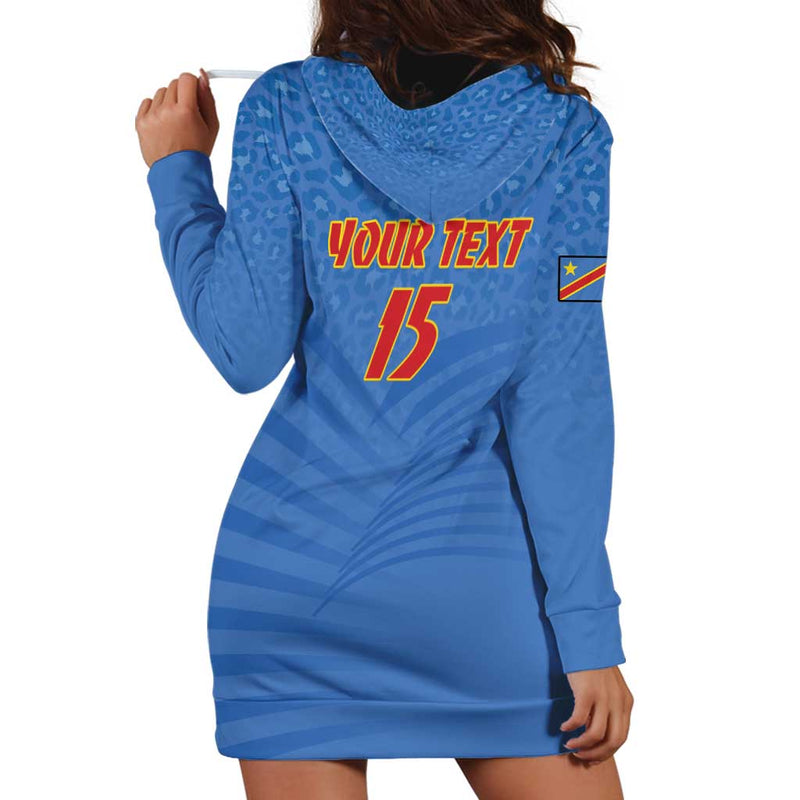 Custom DR Congo Football Come On Les Léopards Hoodie Dress