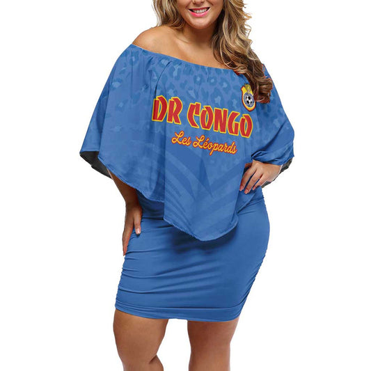 Custom Dr Congo Football Come On Les Léopards Off Shoulder Short Dress