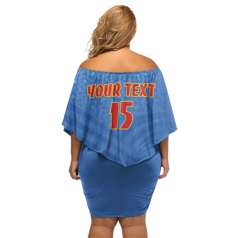 Custom Dr Congo Football Come On Les Léopards Off Shoulder Short Dress
