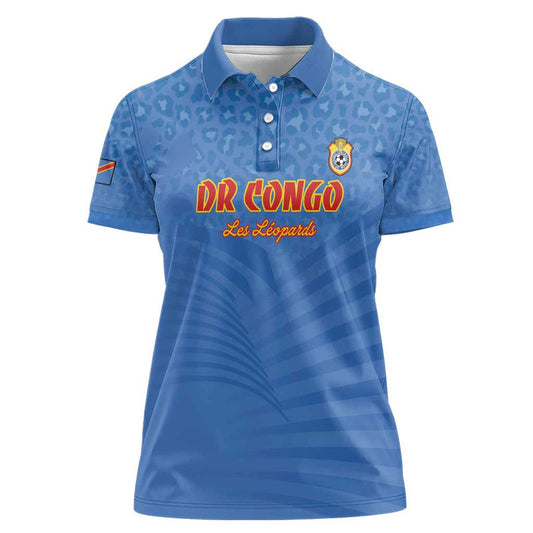Custom DR Congo Football Women Polo Shirt Come On Les Léopards