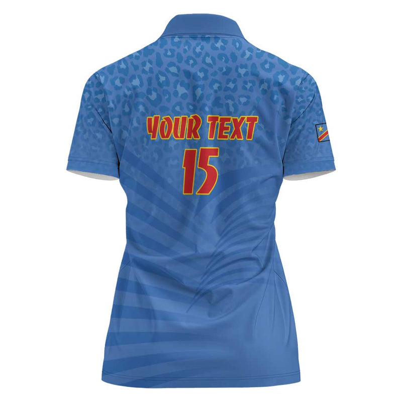 Custom DR Congo Football Women Polo Shirt Come On Les Léopards