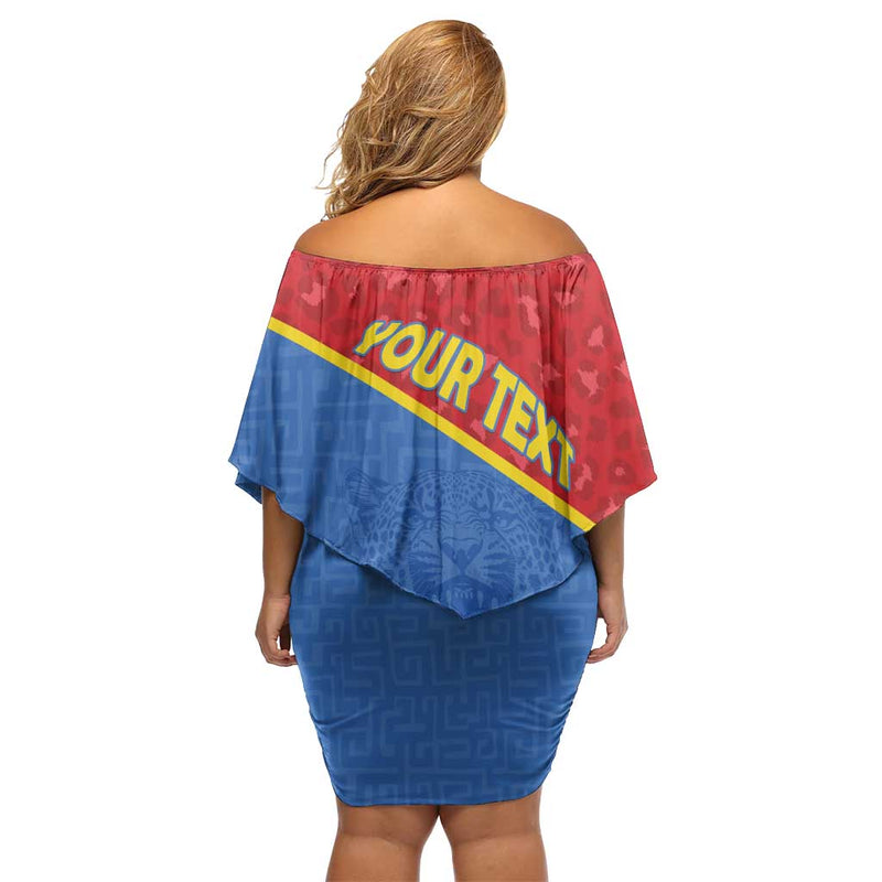 Custom Dr Congo Football Allez Les Léopards Off Shoulder Short Dress