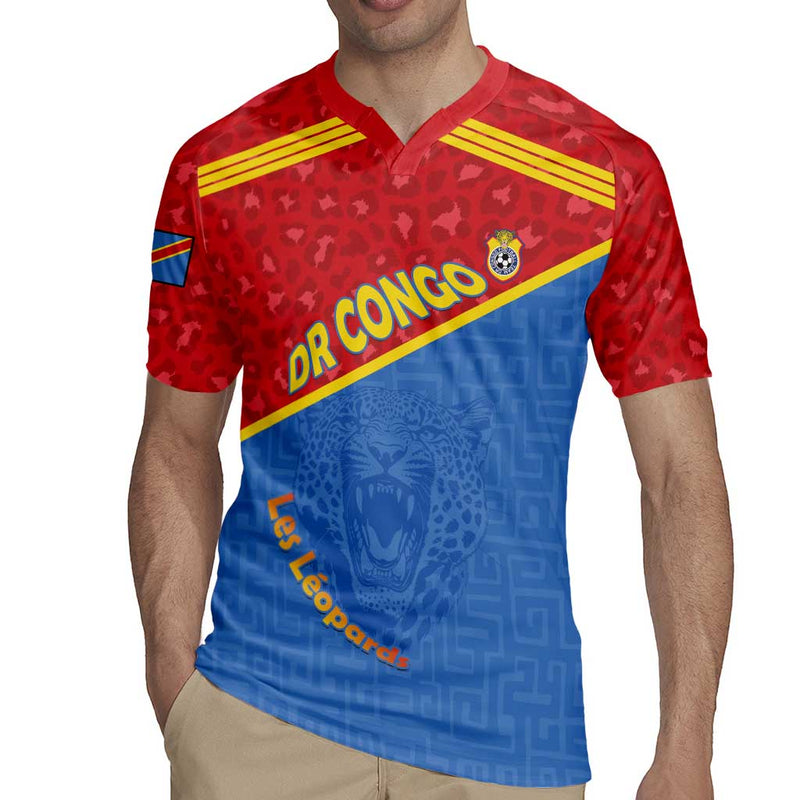 Custom Dr Congo Football Allez Les Léopards Rugby Jersey