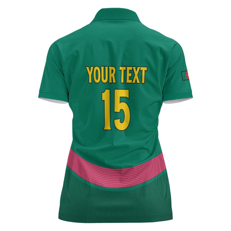 Custom Cameroon Football Waka Waka - This Time For Africa Women Polo Shirt