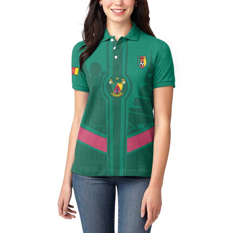 Custom Cameroon Football Waka Waka - This Time For Africa Women Polo Shirt
