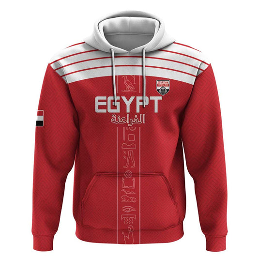 Custom Egypt Football Yalla Yalla Pharaohs - Red Ver Hoodie