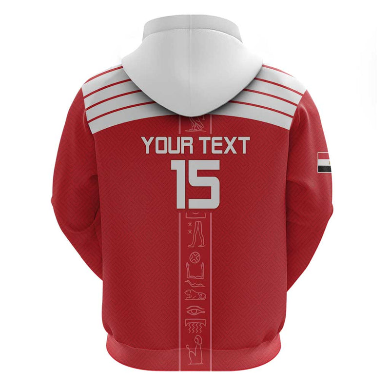 Custom Egypt Football Yalla Yalla Pharaohs - Red Ver Hoodie
