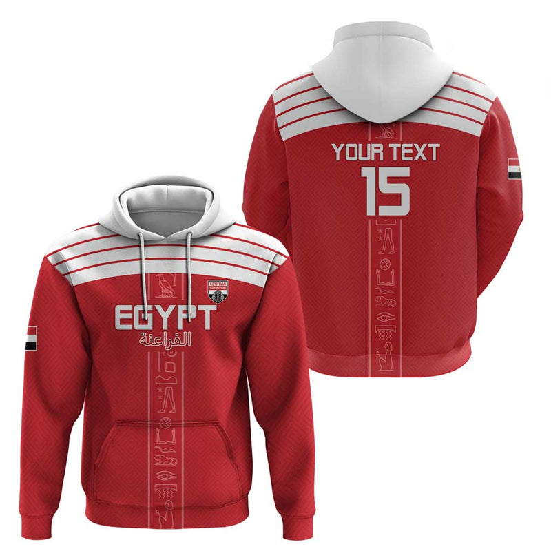 Custom Egypt Football Yalla Yalla Pharaohs - Red Ver Hoodie