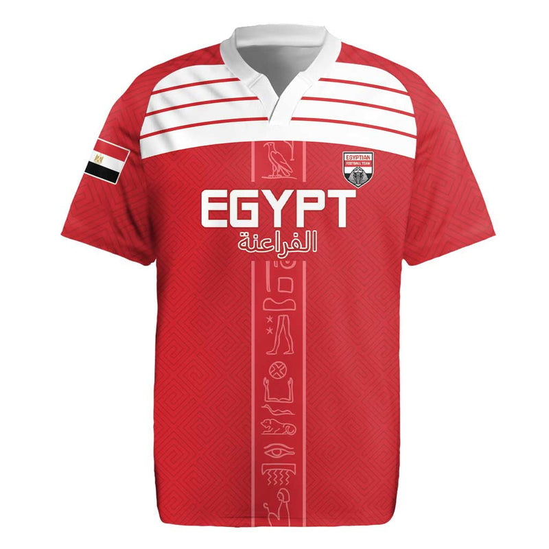 Custom Egypt Football Yalla Yalla Pharaohs - Red Ver Rugby Jersey