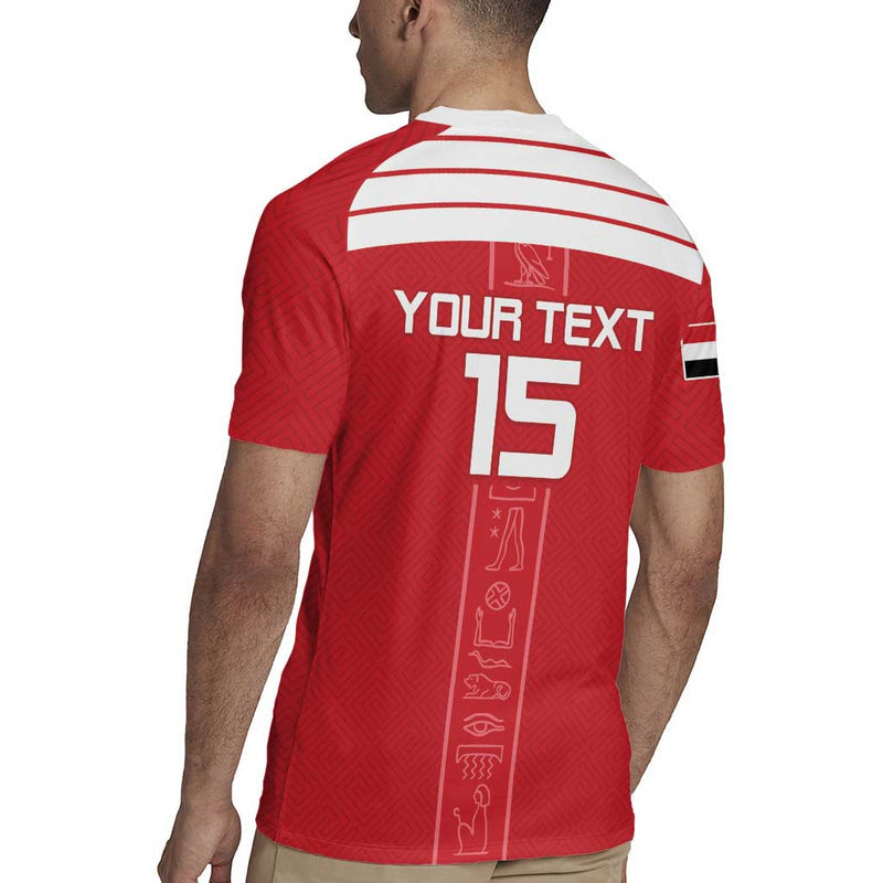 Custom Egypt Football Yalla Yalla Pharaohs - Red Ver Rugby Jersey