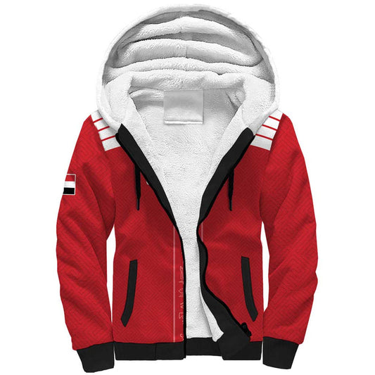 Custom Egypt Football Yalla Yalla Pharaohs - Red Ver Sherpa Hoodie