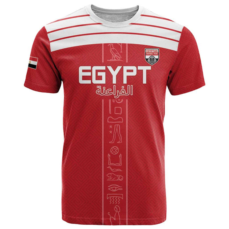Custom Egypt Football Yalla Yalla Pharaohs - Red Ver T Shirt