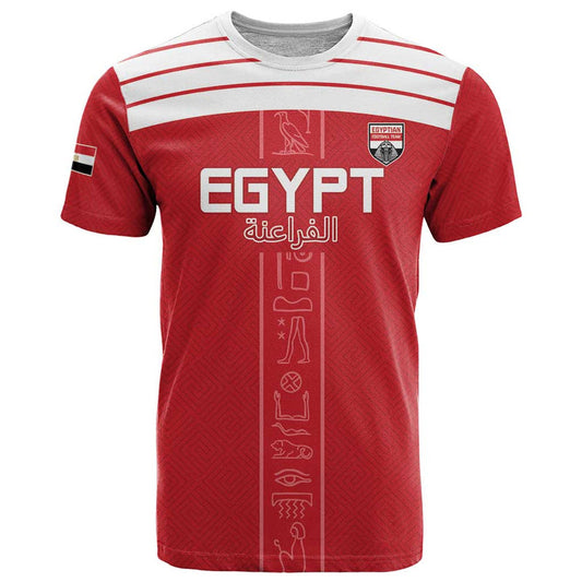 Custom Egypt Football Yalla Yalla Pharaohs - Red Ver T Shirt