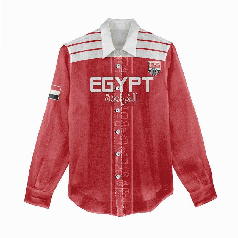 Custom Egypt Football Yalla Yalla Pharaohs - Red Ver Women Casual Shirt
