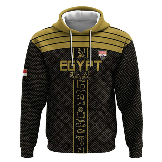 Custom Egypt Football Yalla Yalla Pharaohs - Black Ver Hoodie