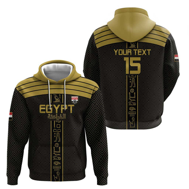 Custom Egypt Football Yalla Yalla Pharaohs - Black Ver Hoodie