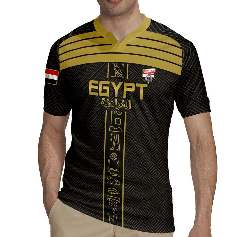 Custom Egypt Football Yalla Yalla Pharaohs - Black Ver Rugby Jersey