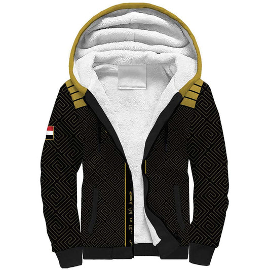 Custom Egypt Football Yalla Yalla Pharaohs - Black Ver Sherpa Hoodie
