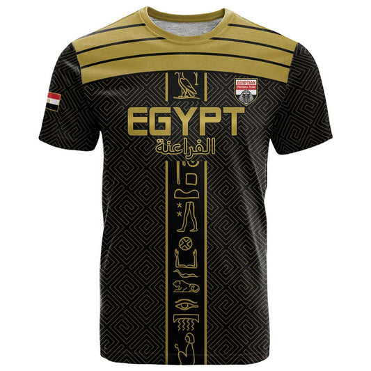 Custom Egypt Football Yalla Yalla Pharaohs - Black Ver T Shirt
