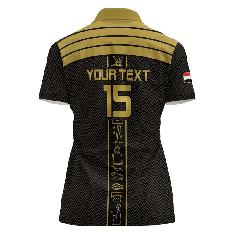 Custom Egypt Football Yalla Yalla Pharaohs - Black Ver Women Polo Shirt
