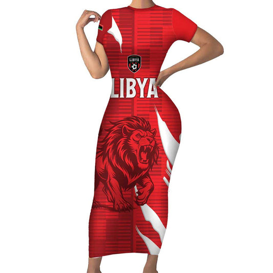 Custom Libya Football Forza Libya Short Sleeve Bodycon Dress