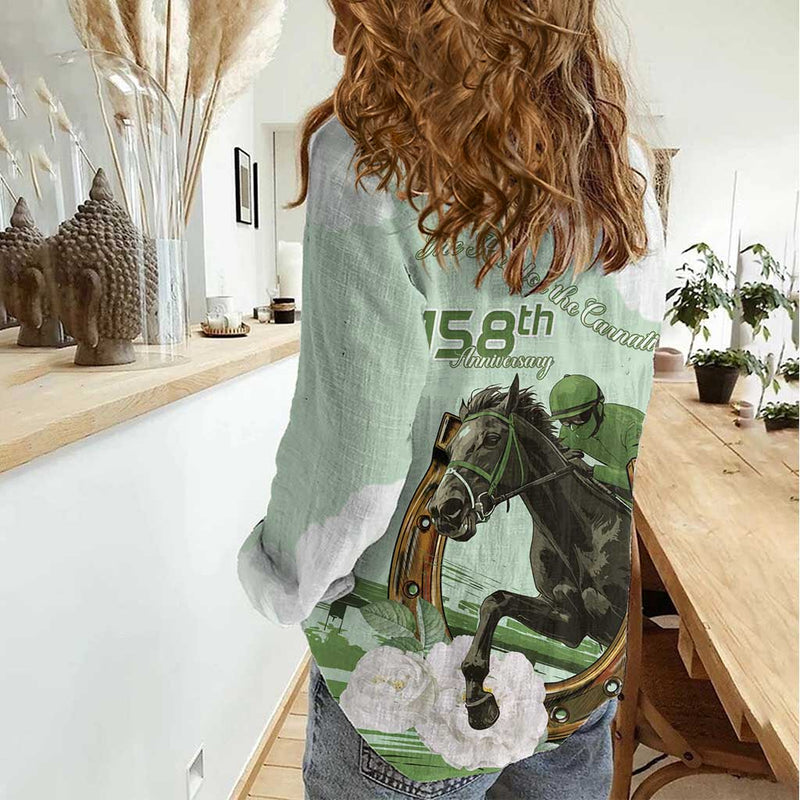 158th Anniversary Belmont Horse Racing Run for the Carnations Women Casual Shirt