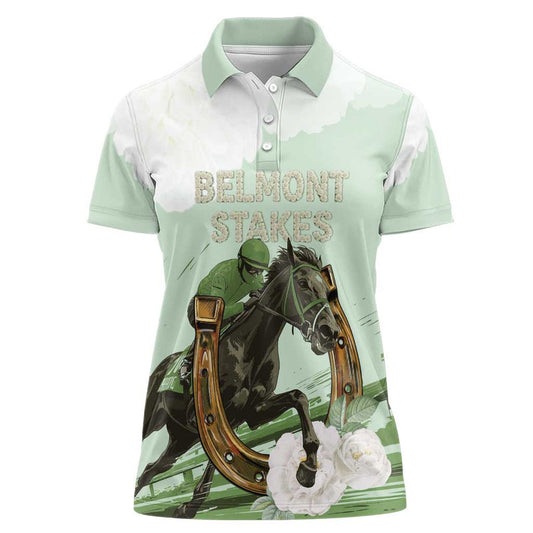 158th Anniversary Belmont Horse Racing Run for the Carnations Women Polo Shirt