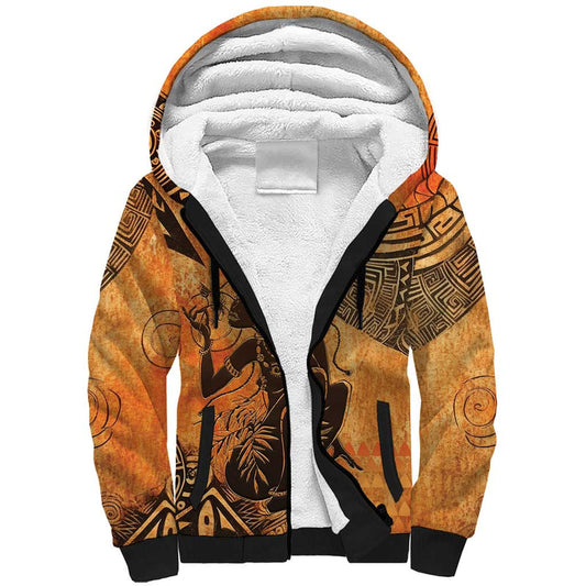 African Women She Is Rooted In The Earth and Rising Like The Sun Sherpa Hoodie