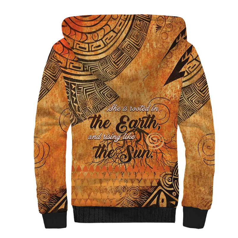 African Women She Is Rooted In The Earth and Rising Like The Sun Sherpa Hoodie