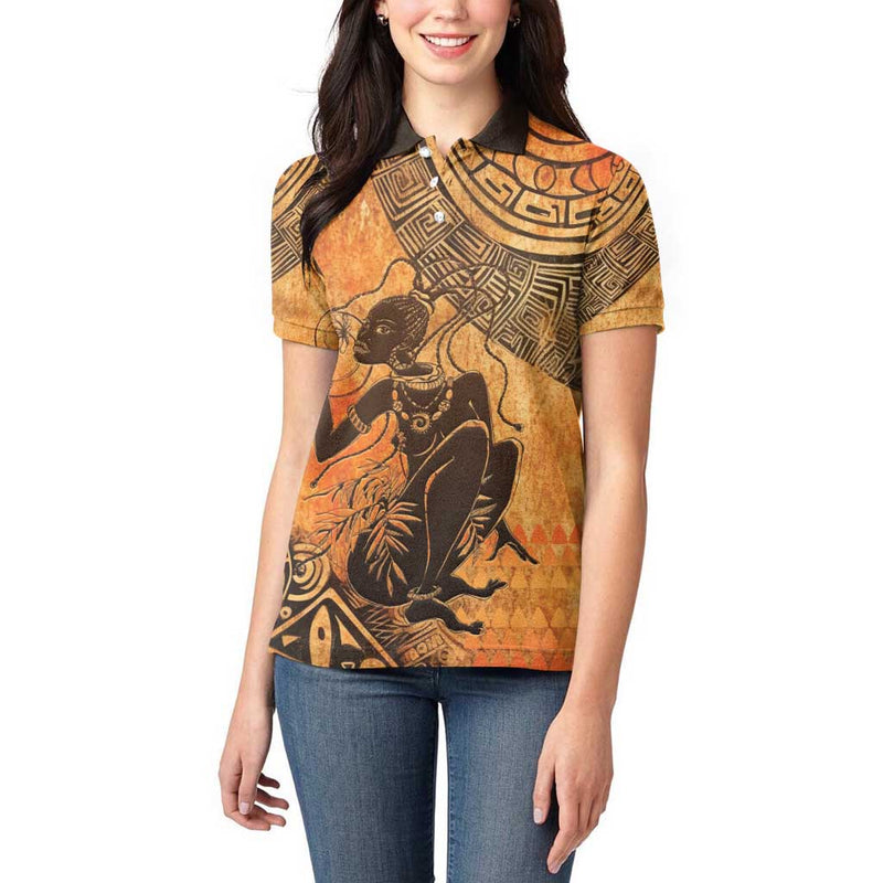 African Women She Is Rooted In The Earth and Rising Like The Sun Women Polo Shirt