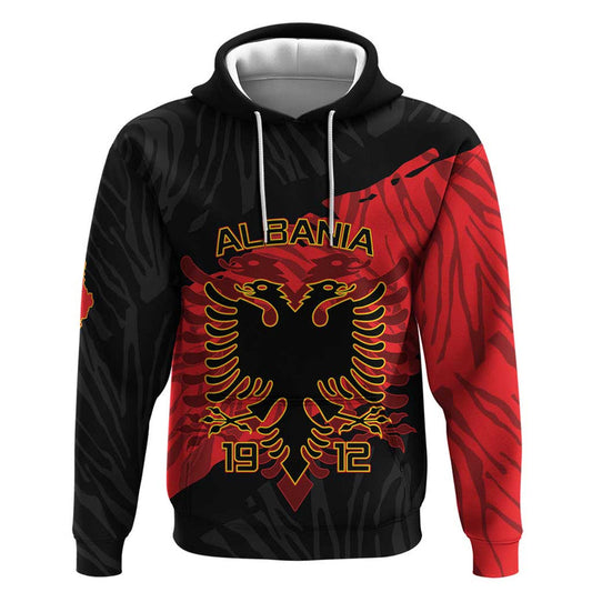 Albania Independence Day Albanian Eagle - Grunge Style Hoodie