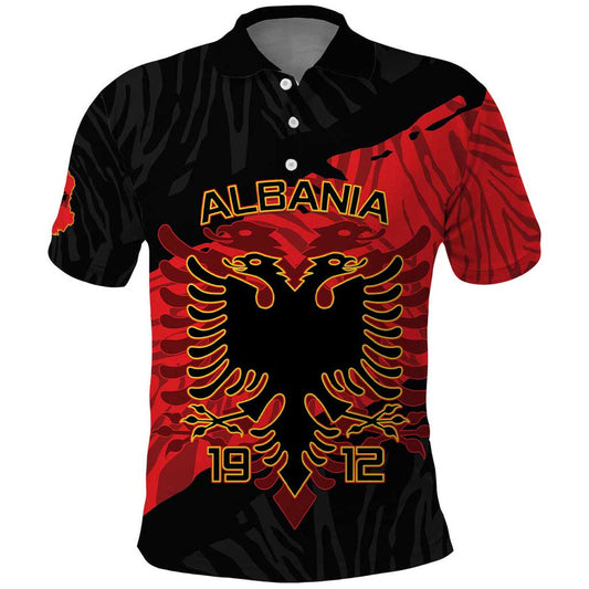 Albania Independence Day Albanian Eagle - Grunge Style Polo Shirt