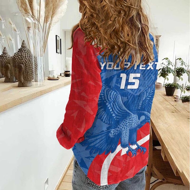 Custom Slovakia Football Come On Sokoli Women Casual Shirt