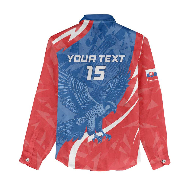 Custom Slovakia Football Come On Sokoli Women Casual Shirt