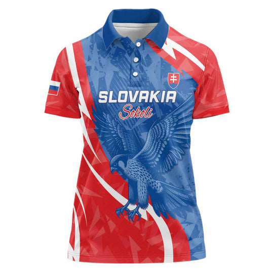 Custom Slovakia Football Come On Sokoli Women Polo Shirt